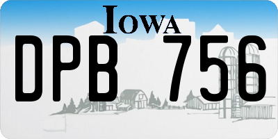 IA license plate DPB756