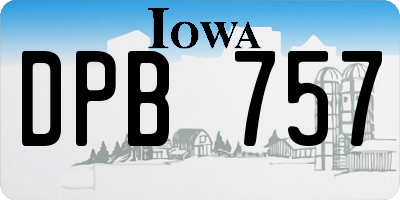 IA license plate DPB757