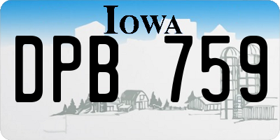 IA license plate DPB759
