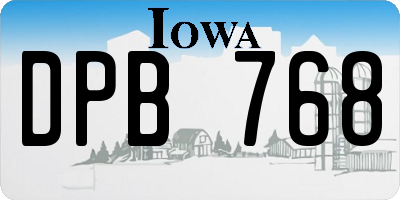 IA license plate DPB768