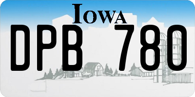 IA license plate DPB780