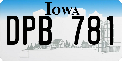IA license plate DPB781