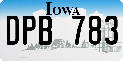 IA license plate DPB783