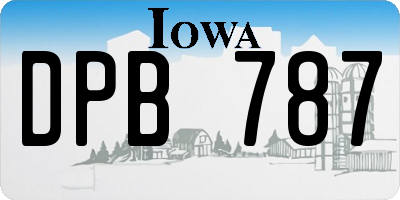 IA license plate DPB787