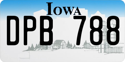 IA license plate DPB788