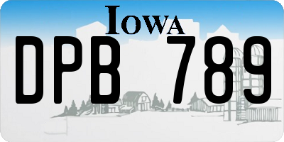 IA license plate DPB789
