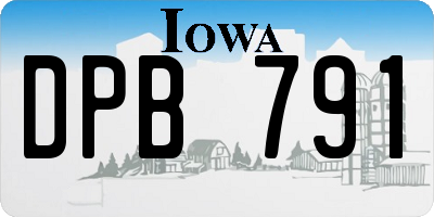 IA license plate DPB791
