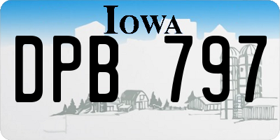 IA license plate DPB797