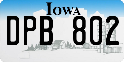 IA license plate DPB802