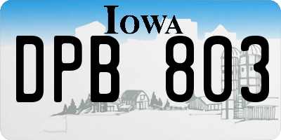 IA license plate DPB803