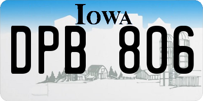 IA license plate DPB806