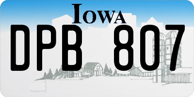 IA license plate DPB807