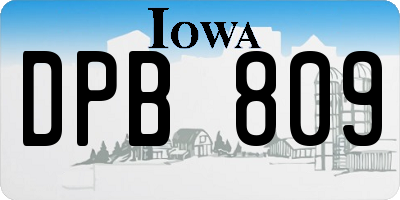 IA license plate DPB809