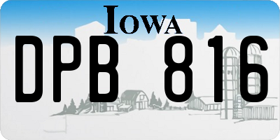 IA license plate DPB816