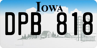 IA license plate DPB818