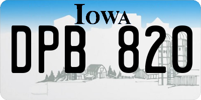IA license plate DPB820