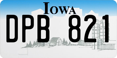 IA license plate DPB821