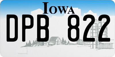 IA license plate DPB822