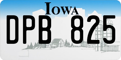 IA license plate DPB825