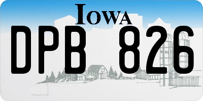 IA license plate DPB826