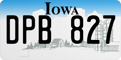 IA license plate DPB827