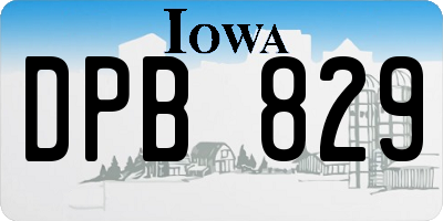 IA license plate DPB829
