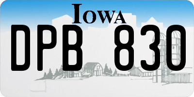 IA license plate DPB830