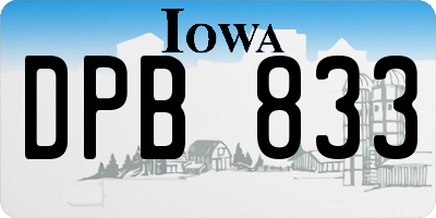 IA license plate DPB833