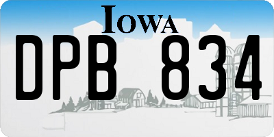IA license plate DPB834