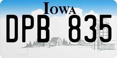 IA license plate DPB835