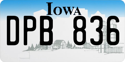 IA license plate DPB836