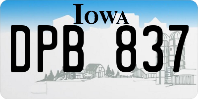 IA license plate DPB837