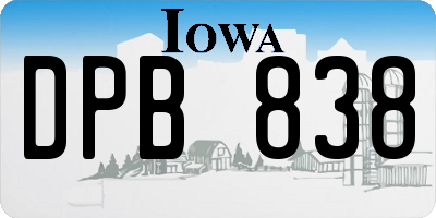 IA license plate DPB838