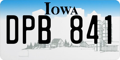IA license plate DPB841