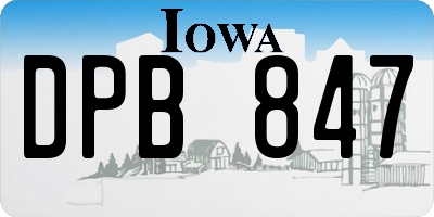 IA license plate DPB847