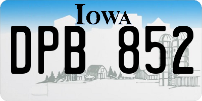 IA license plate DPB852