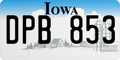 IA license plate DPB853