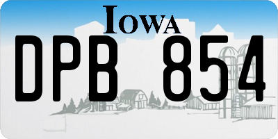 IA license plate DPB854