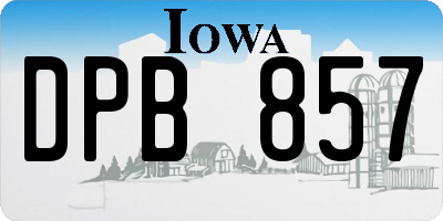 IA license plate DPB857
