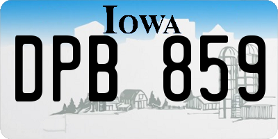 IA license plate DPB859