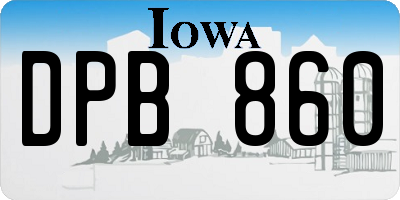 IA license plate DPB860