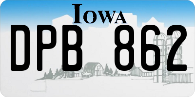 IA license plate DPB862