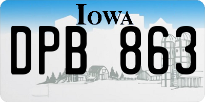 IA license plate DPB863