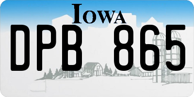IA license plate DPB865