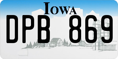 IA license plate DPB869
