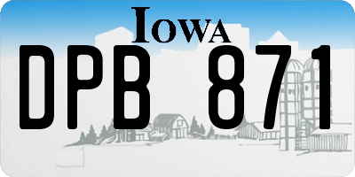 IA license plate DPB871