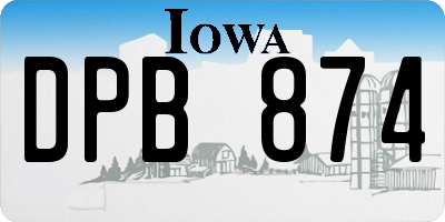 IA license plate DPB874