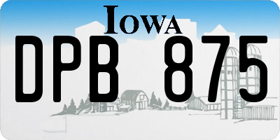 IA license plate DPB875