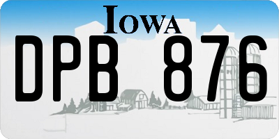 IA license plate DPB876