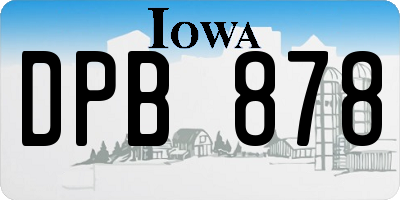 IA license plate DPB878